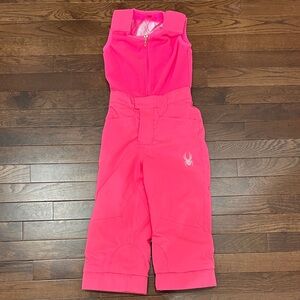 Spyder Girls Snow Bib Size 4 Pink Insulated Ski Pants Small to Tall